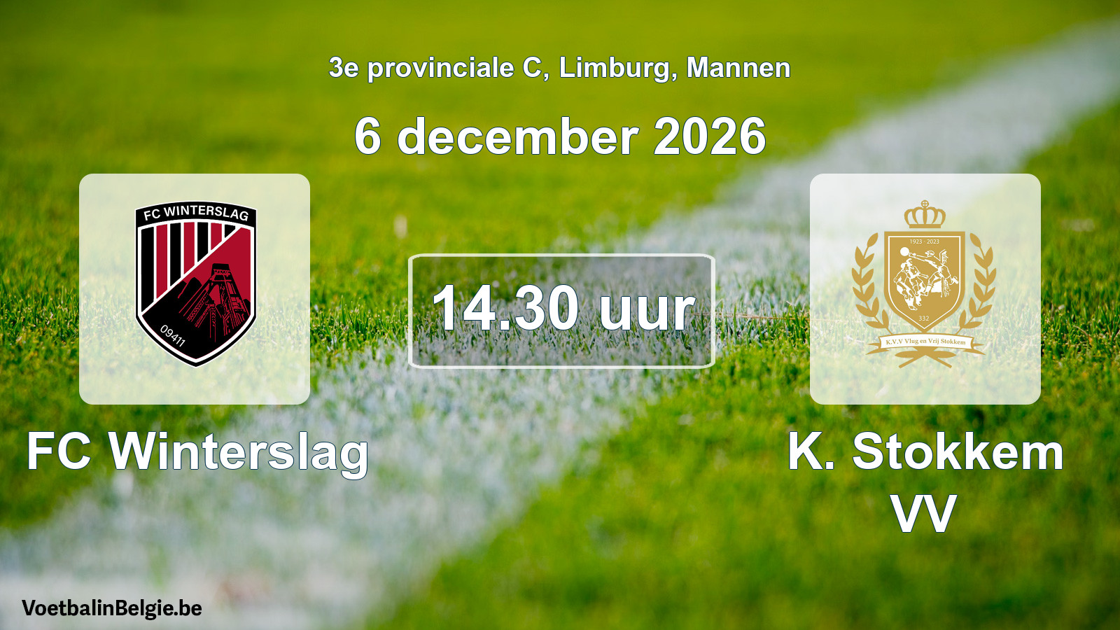Geplande wedstrijd mannenvoetbal: FC Winterslag - K. Stokkem VV (6 december 2026)