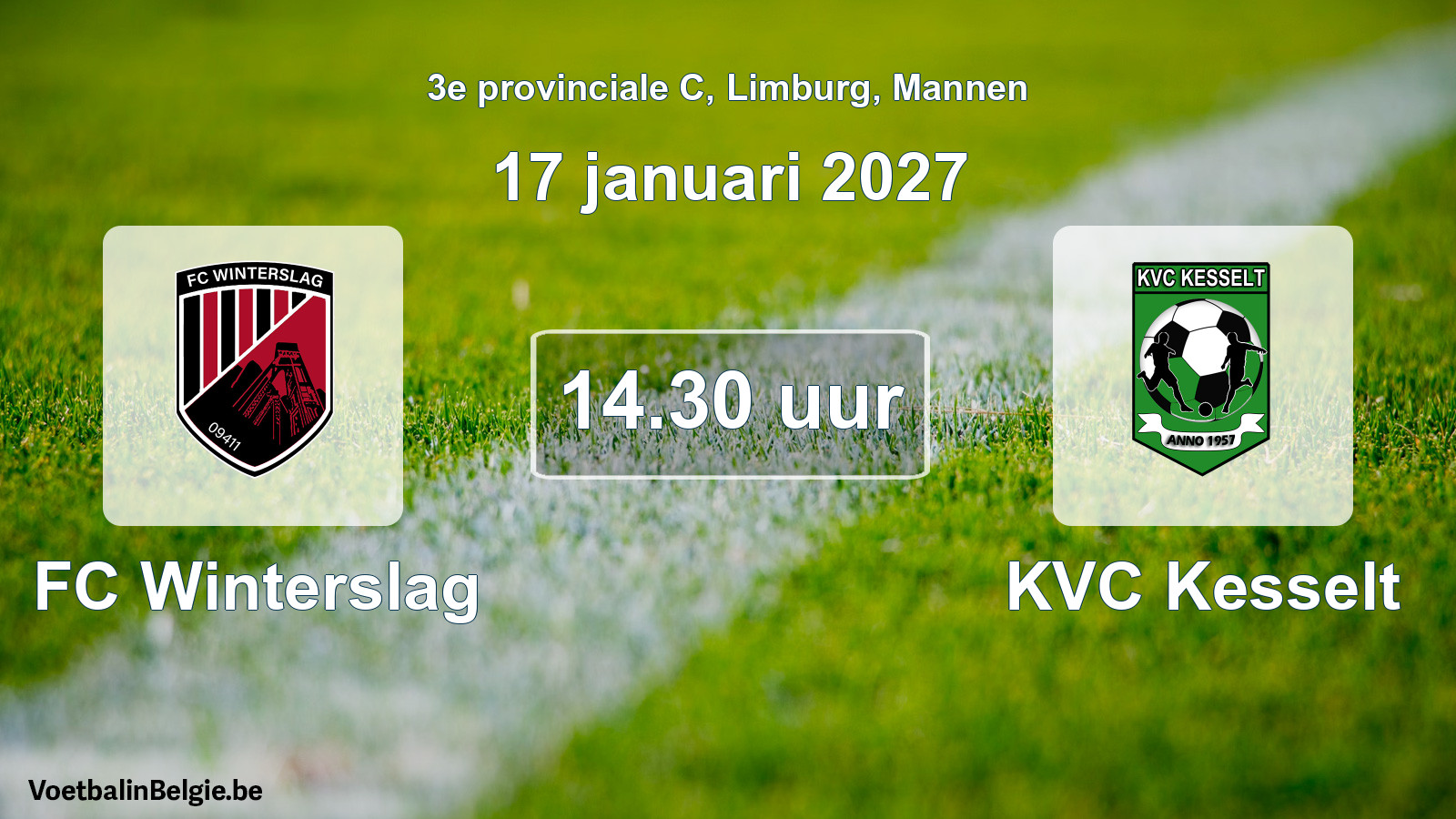 Geplande wedstrijd mannenvoetbal: FC Winterslag - KVC Kesselt (17 januari 2027)