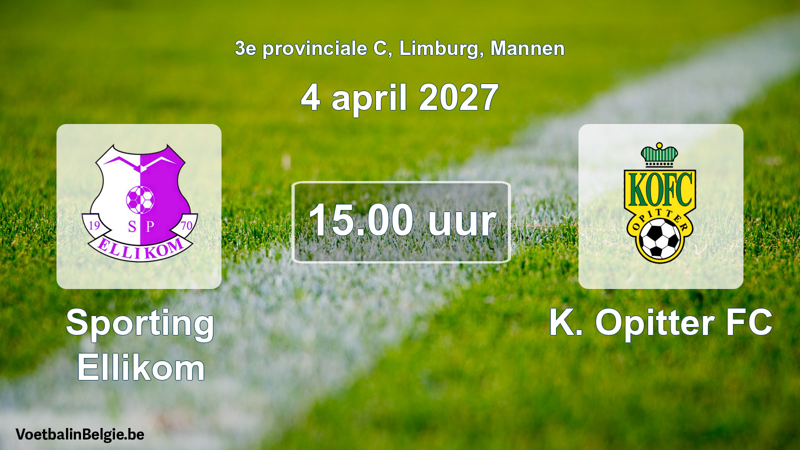 Geplande wedstrijd mannenvoetbal: Sporting Ellikom - K. Opitter FC (4 april 2027)