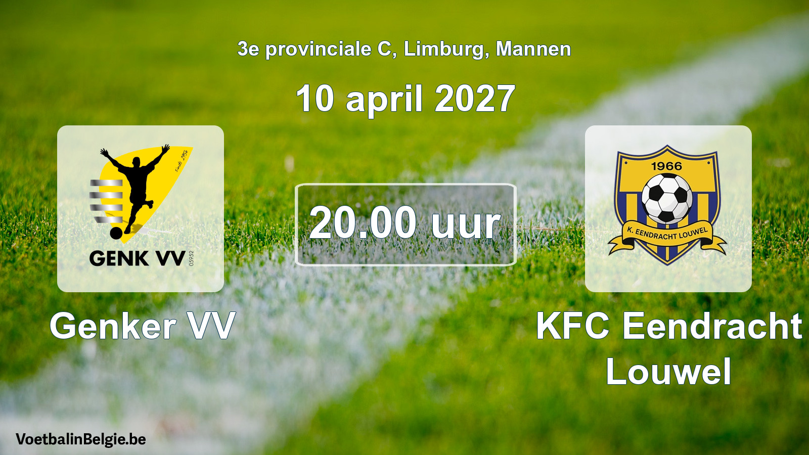 Geplande wedstrijd mannenvoetbal: Genker VV - KFC Eendracht Louwel (10 april 2027)