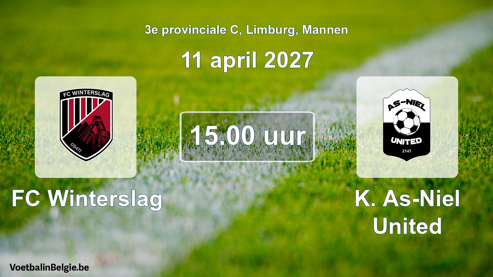 Geplande wedstrijd mannenvoetbal: FC Winterslag - K. As-Niel United (11 april 2027)