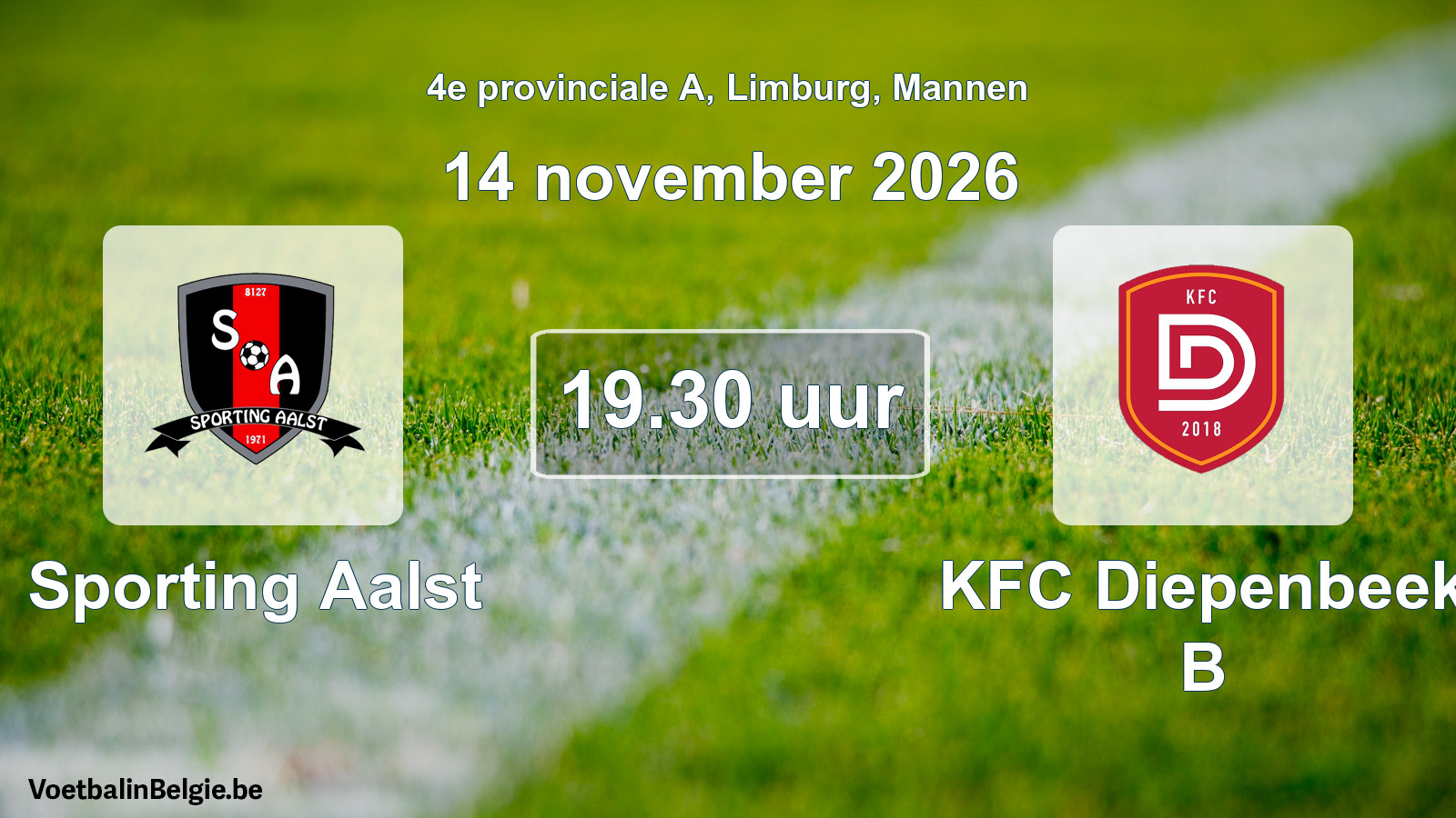 Geplande wedstrijd mannenvoetbal: Sporting Aalst - KFC Diepenbeek B (14 november 2026)