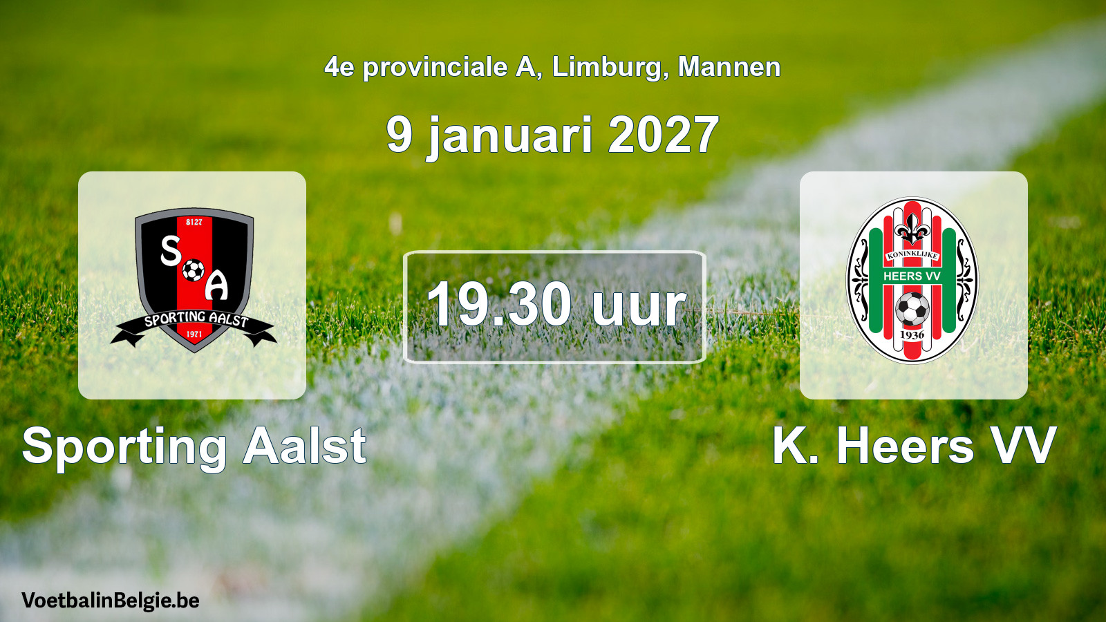Geplande wedstrijd mannenvoetbal: Sporting Aalst - K. Heers VV (9 januari 2027)