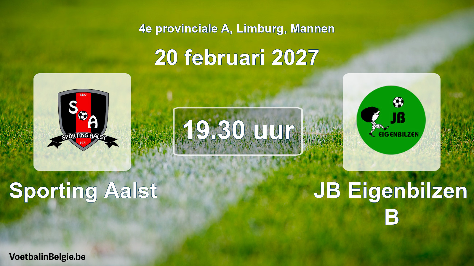 Geplande wedstrijd mannenvoetbal: Sporting Aalst - JB Eigenbilzen B (20 februari 2027)