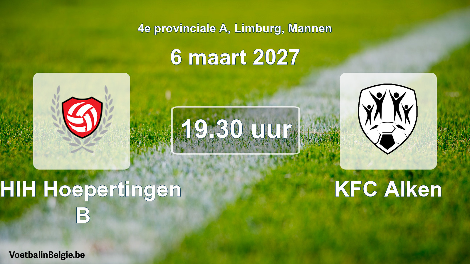 Geplande wedstrijd mannenvoetbal: KHIH Hoepertingen B - KFC Alken (6 maart 2027)