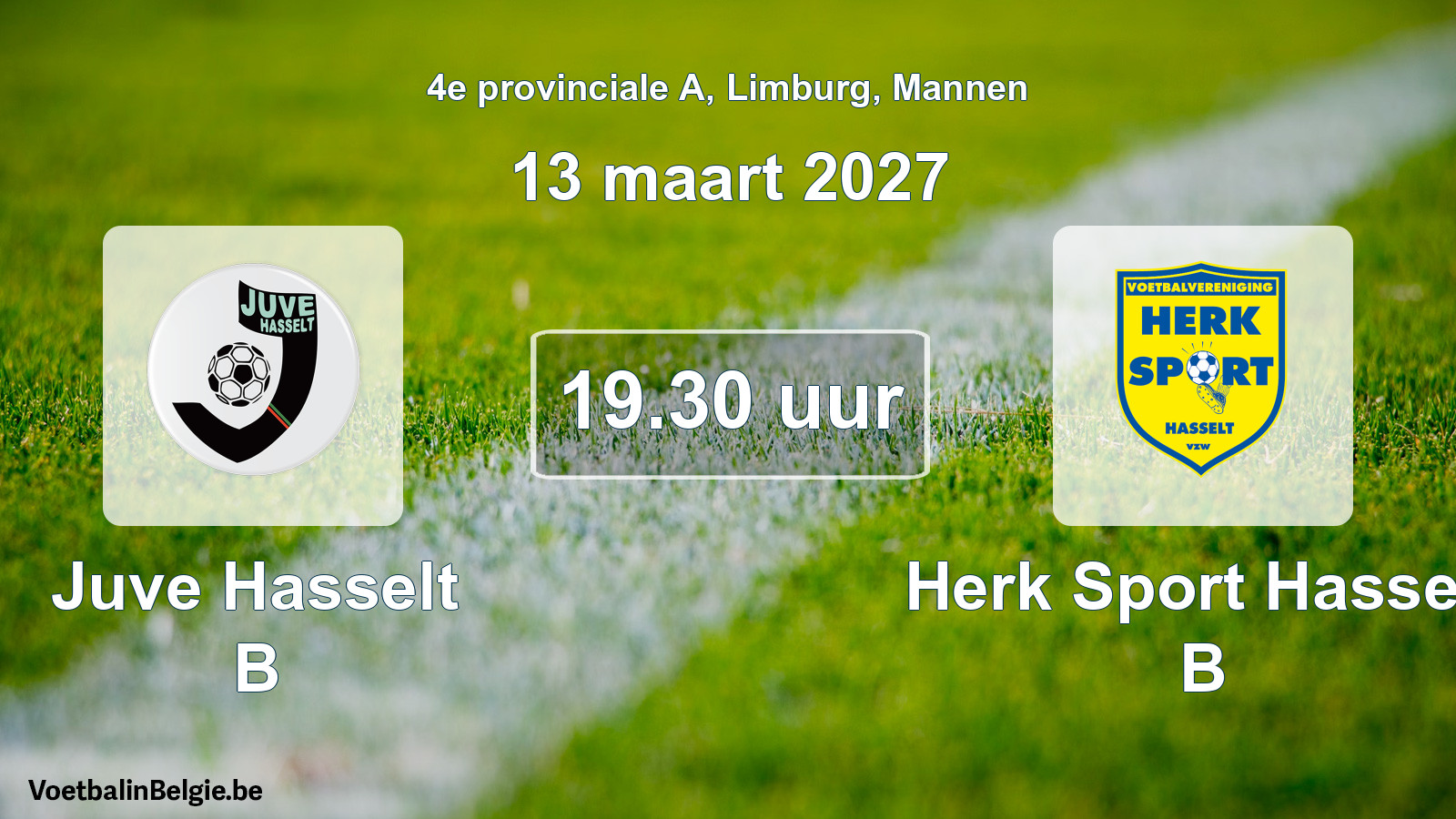 Geplande wedstrijd mannenvoetbal: Juve Hasselt B - Herk Sport Hasselt B (13 maart 2027)