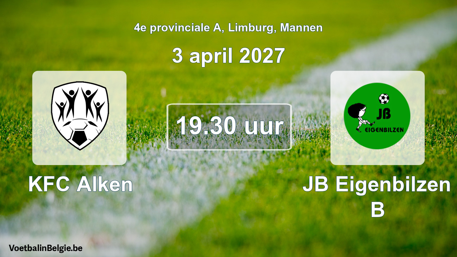 Geplande wedstrijd mannenvoetbal: KFC Alken - JB Eigenbilzen B (3 april 2027)