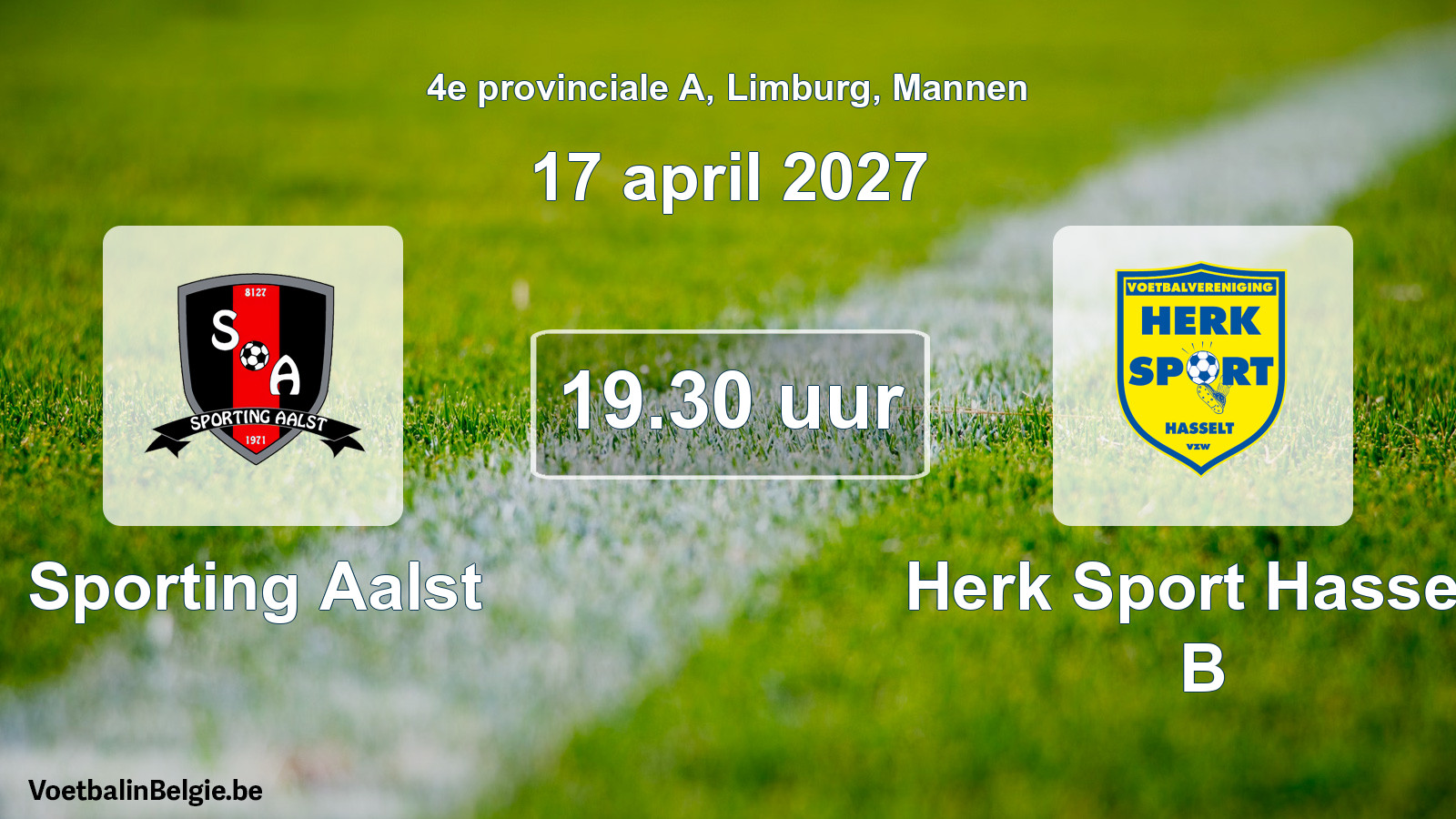 Scheduled match men football: Sporting Aalst - Herk Sport Hasselt B (17 April 2027)
