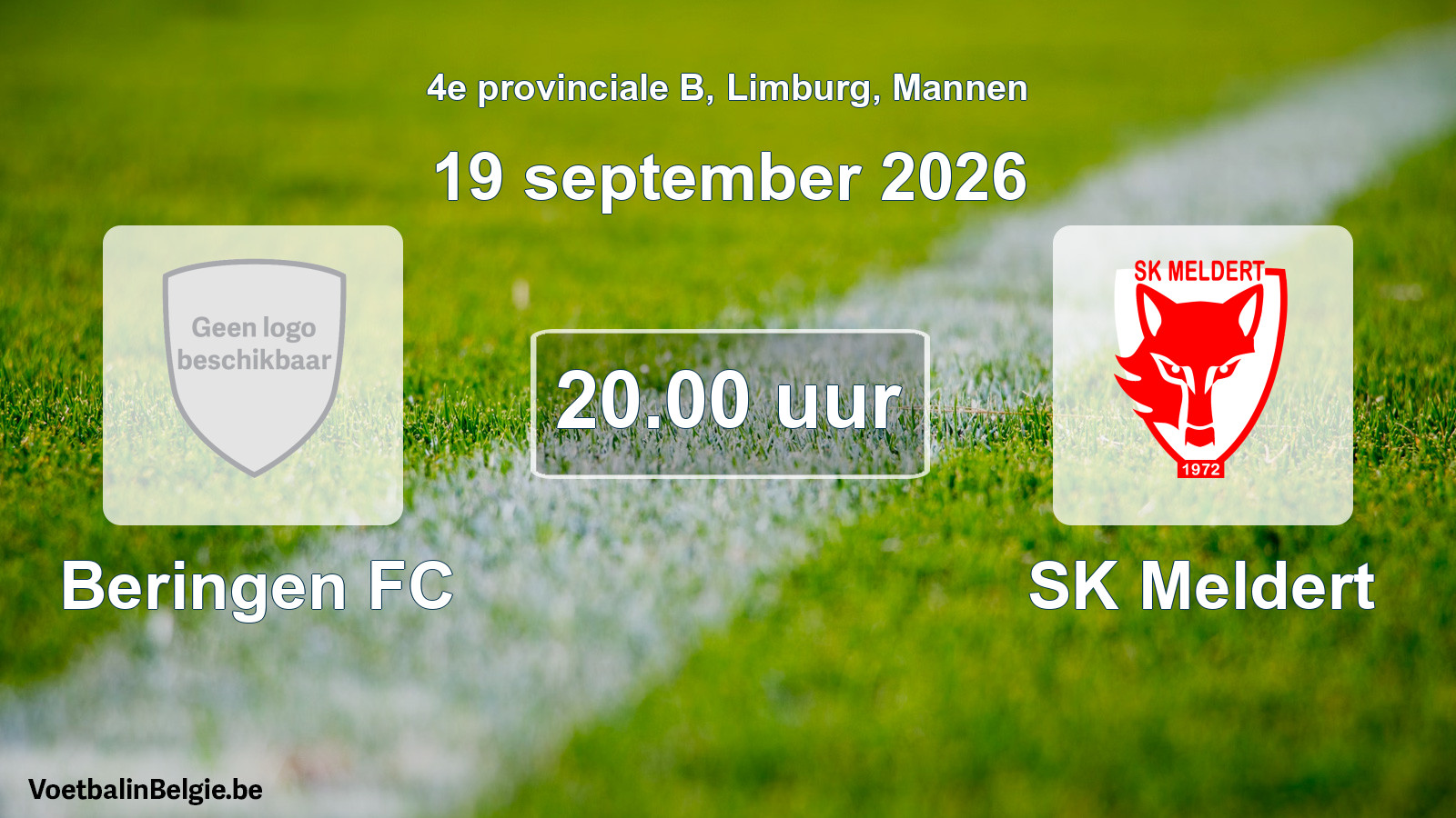 Geplande wedstrijd mannenvoetbal: Beringen FC - SK Meldert (19 september 2026)