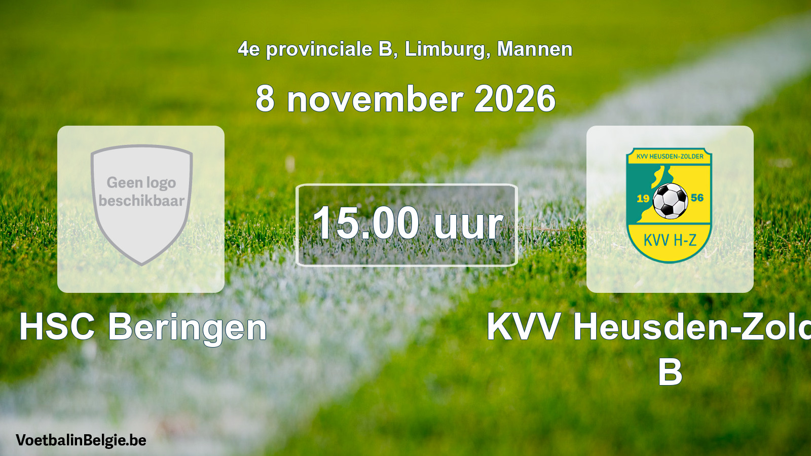 Geplande wedstrijd mannenvoetbal: HSC Beringen - KVV Heusden-Zolder B (8 november 2026)