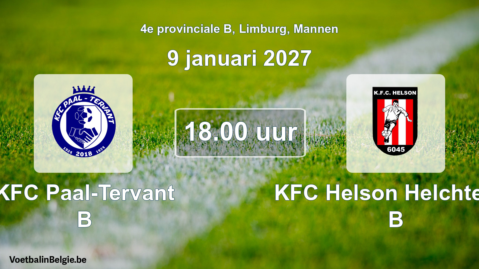 Geplande wedstrijd mannenvoetbal: KFC Paal-Tervant B - KFC Helson Helchteren B (9 januari 2027)