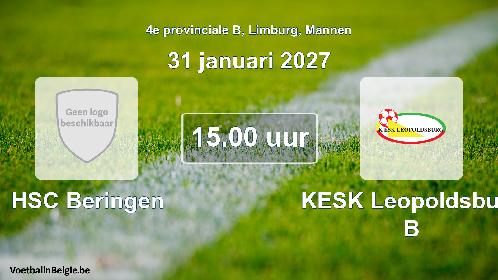 Geplande wedstrijd mannenvoetbal: HSC Beringen - KESK Leopoldsburg B (31 januari 2027)
