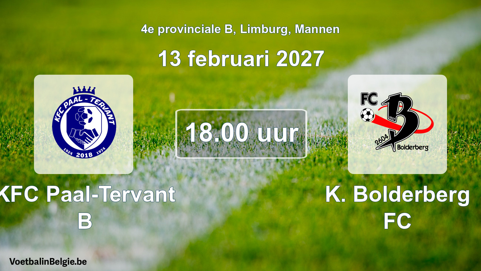 Geplantes Spiel männer-Fußball: KFC Paal-Tervant B - K. Bolderberg FC (13 Februar 2027)