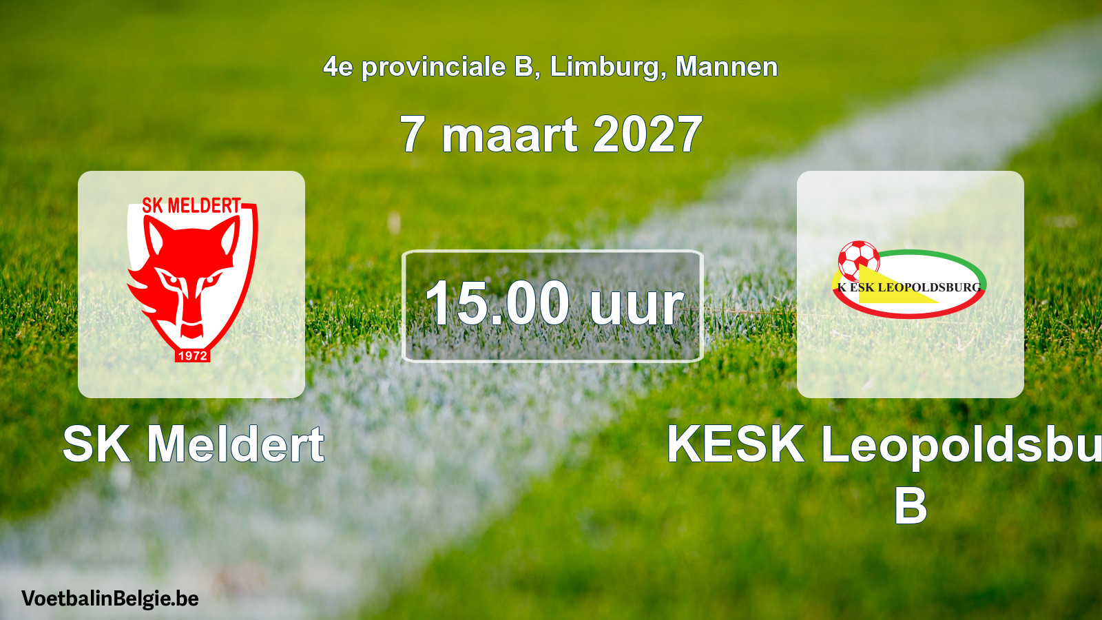 Geplande wedstrijd mannenvoetbal: SK Meldert - KESK Leopoldsburg B (7 maart 2027)