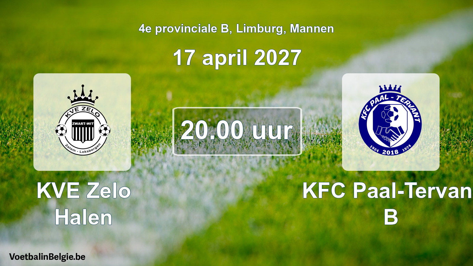 Geplande wedstrijd mannenvoetbal: KVE Zelo Halen - KFC Paal-Tervant B (17 april 2027)