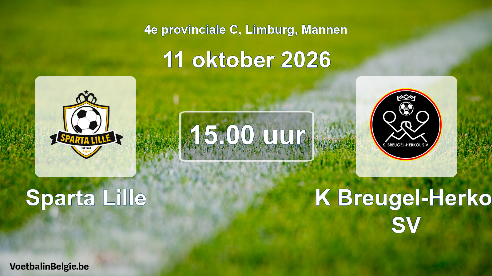 Geplande wedstrijd mannenvoetbal: Sparta Lille - K Breugel-Herkol SV (11 oktober 2026)
