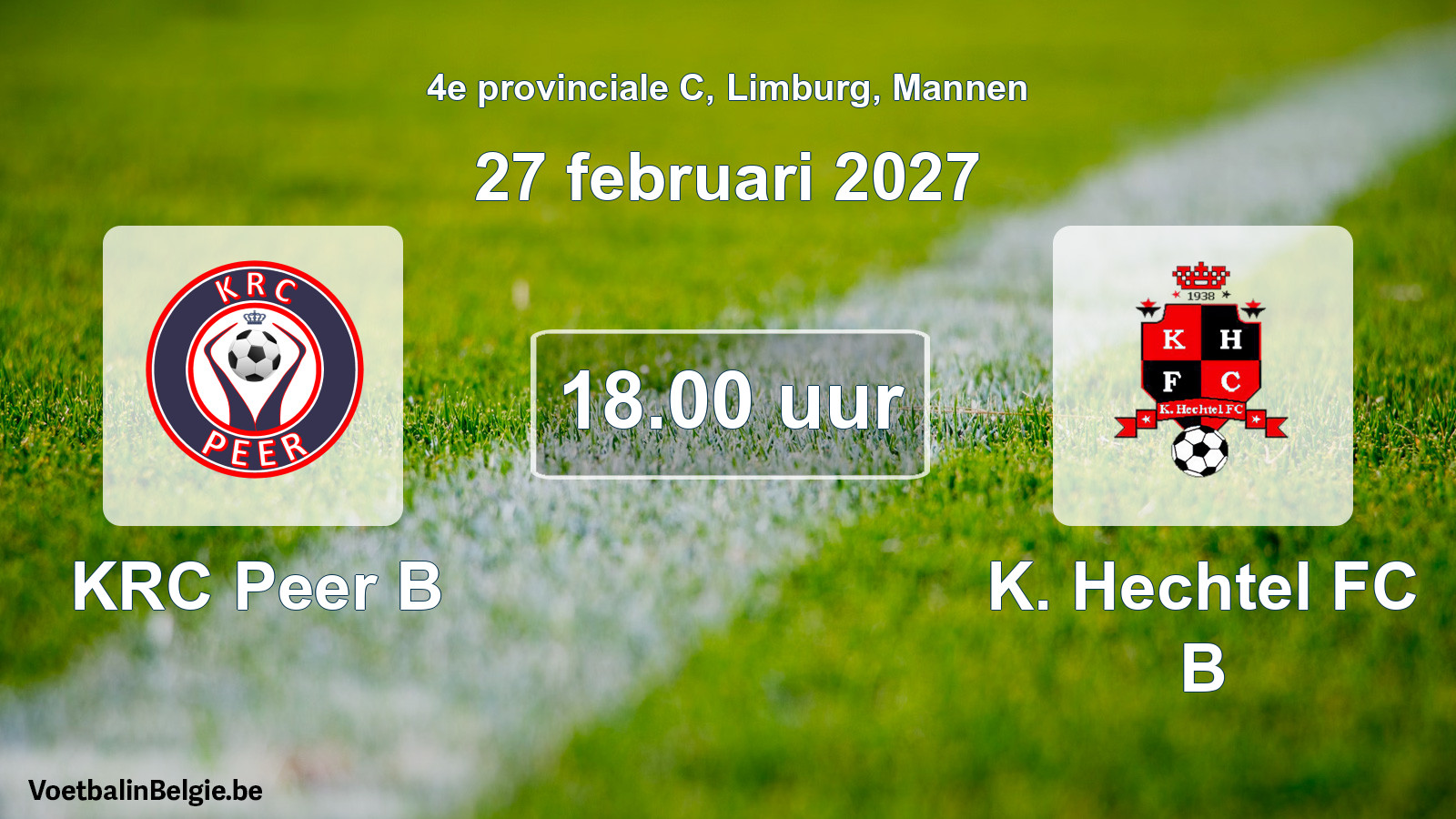 Geplande wedstrijd mannenvoetbal: KRC Peer B - K. Hechtel FC B (27 februari 2027)