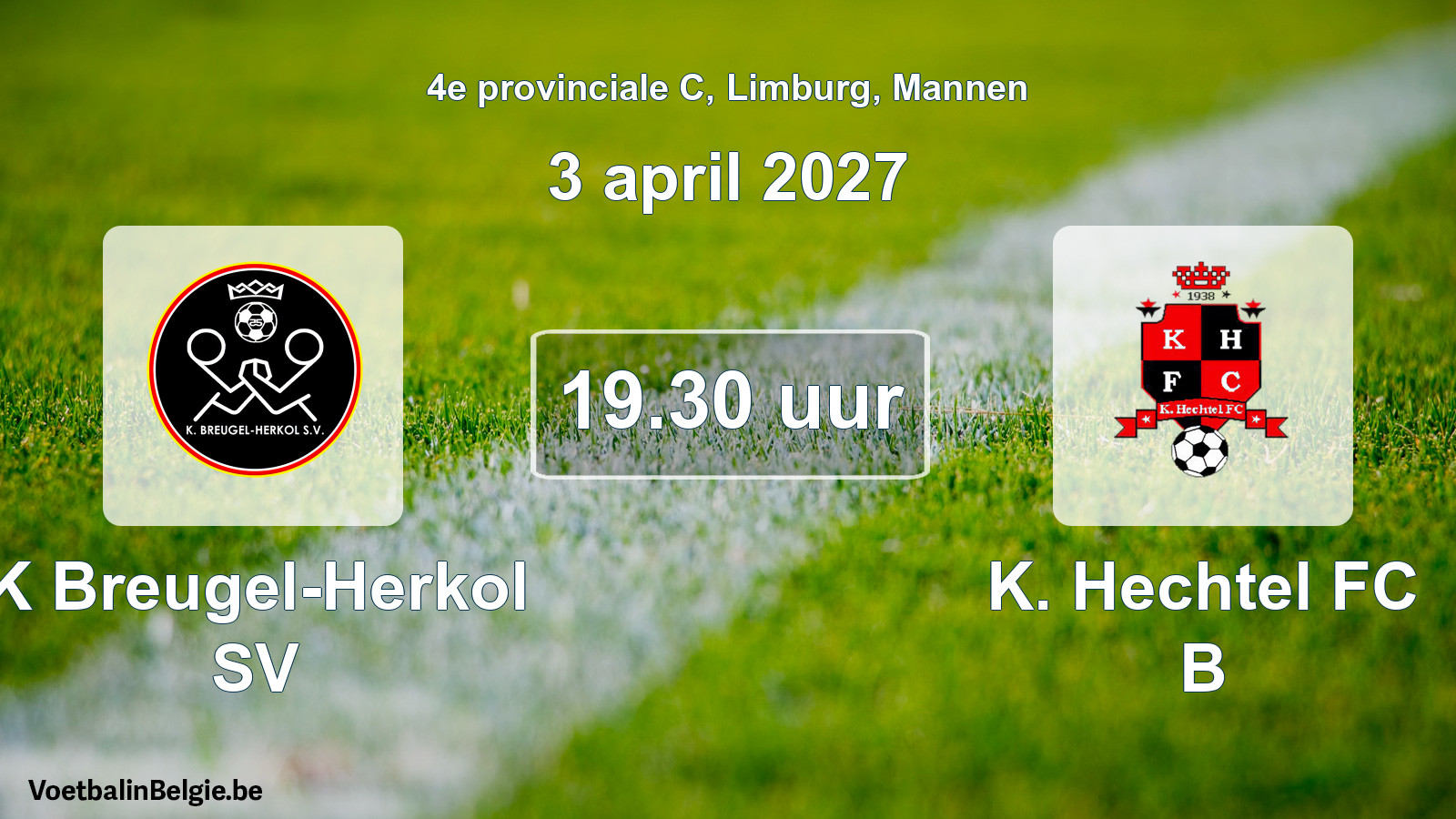 Geplande wedstrijd mannenvoetbal: K Breugel-Herkol SV - K. Hechtel FC B (3 april 2027)