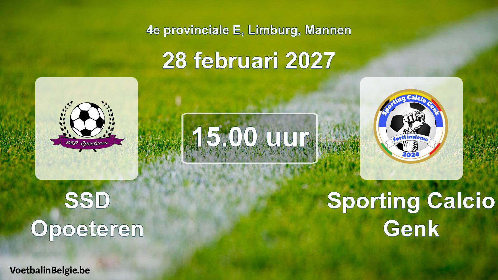 Scheduled match men football: SSD Opoeteren - Sporting Calcio Genk (28 February 2027)