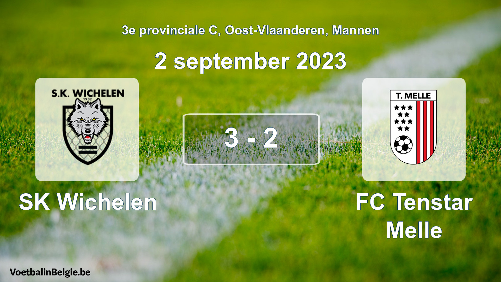 Gespeelde wedstrijd mannenvoetbal: SK Wichelen - FC Tenstar Melle 3 - 2 (2 september 2023)