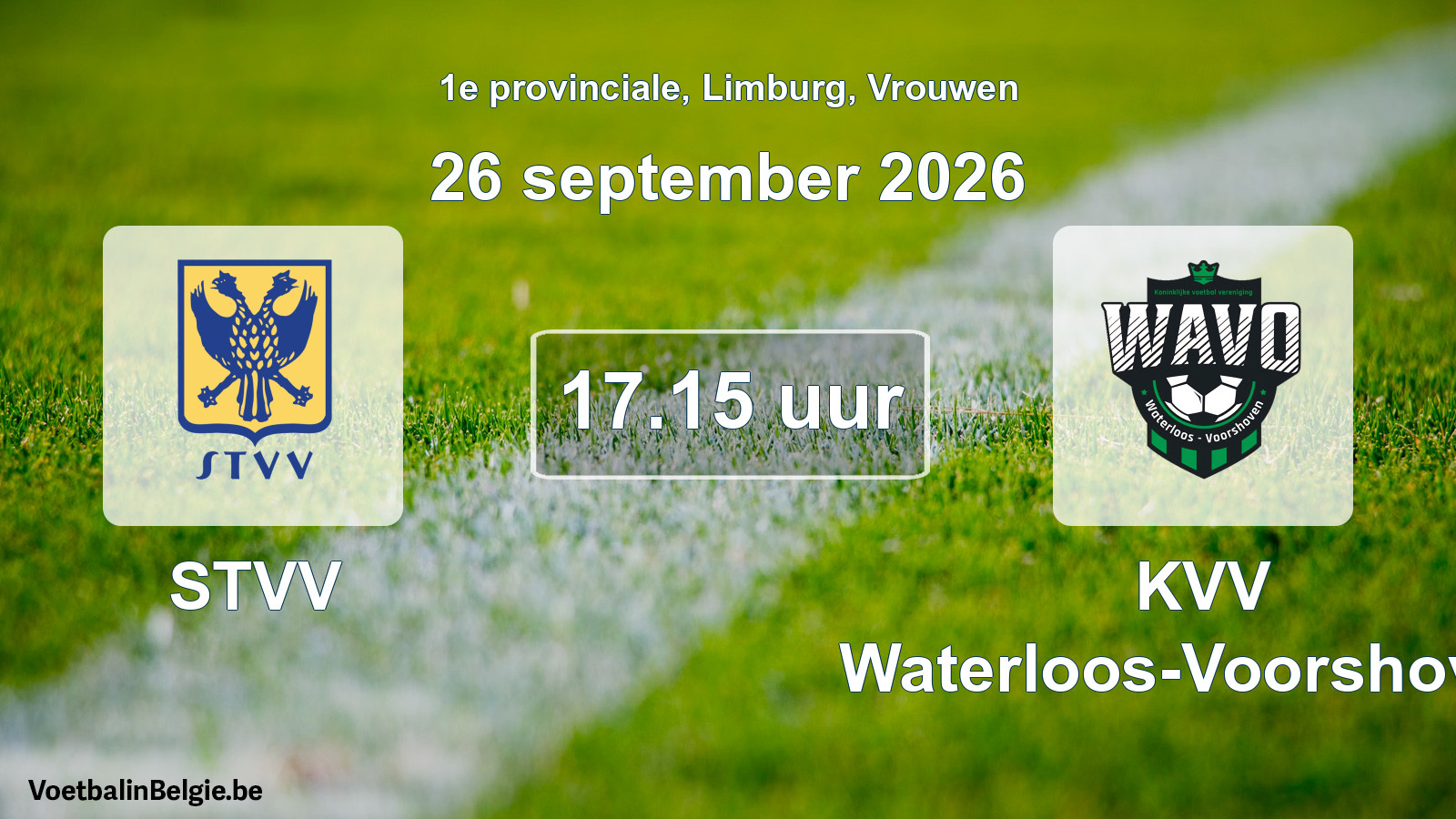Geplande wedstrijd vrouwenvoetbal: STVV - KVV Waterloos-Voorshoven (26 september 2026)