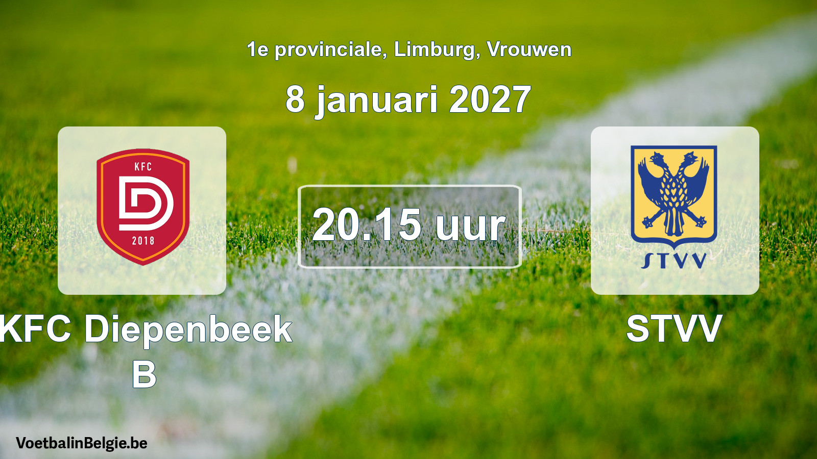 Geplande wedstrijd vrouwenvoetbal: KFC Diepenbeek B - STVV (8 januari 2027)