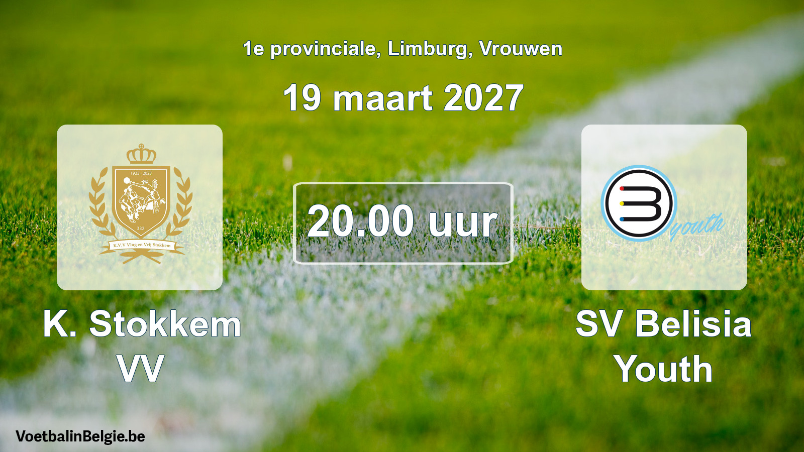 Geplande wedstrijd vrouwenvoetbal: K. Stokkem VV - SV Belisia Youth (19 maart 2027)