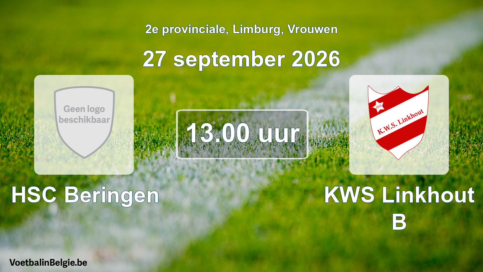Scheduled match women football: HSC Beringen - KWS Linkhout B (27 September 2026)