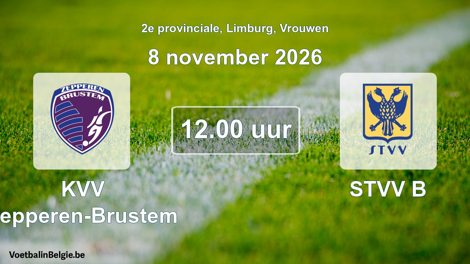 Geplande wedstrijd vrouwenvoetbal: KVV Zepperen-Brustem - STVV B (8 november 2026)