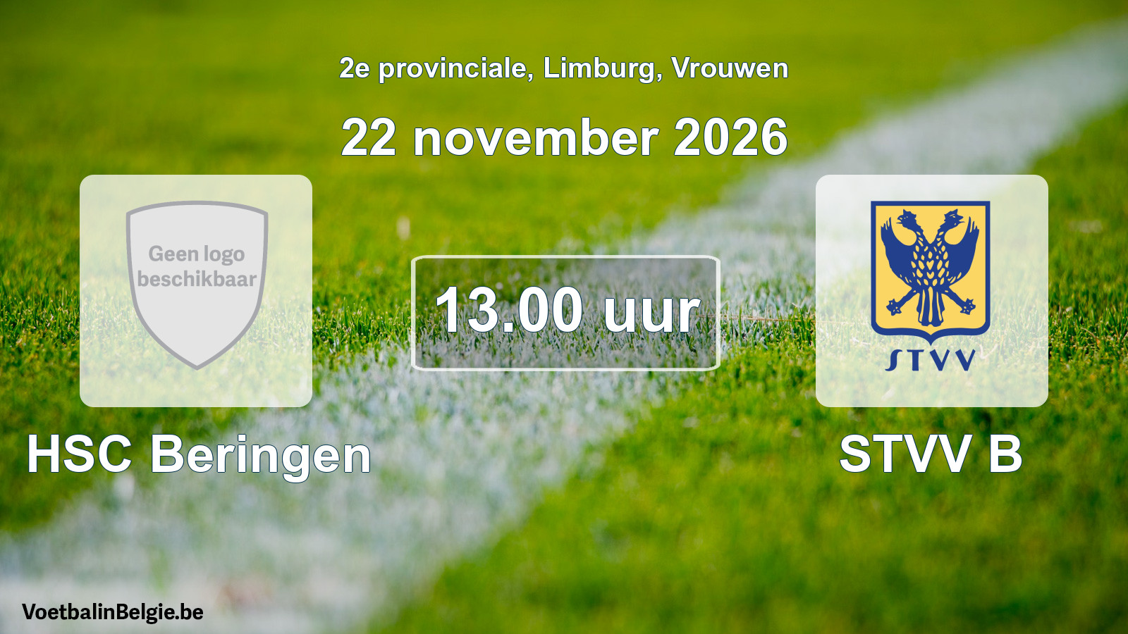 Geplande wedstrijd vrouwenvoetbal: HSC Beringen - STVV B (22 november 2026)