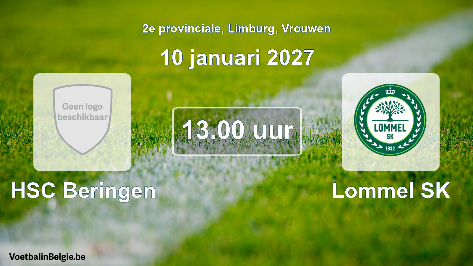 Geplande wedstrijd vrouwenvoetbal: HSC Beringen - Lommel SK (10 januari 2027)