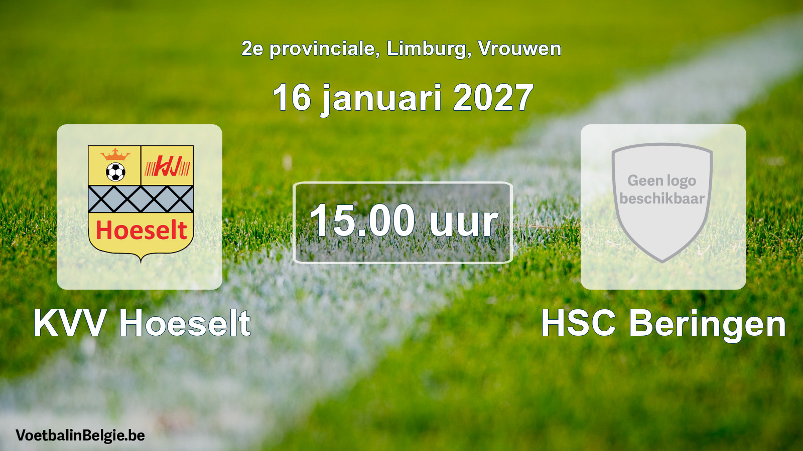 Geplande wedstrijd vrouwenvoetbal: KVV Hoeselt - HSC Beringen (16 januari 2027)