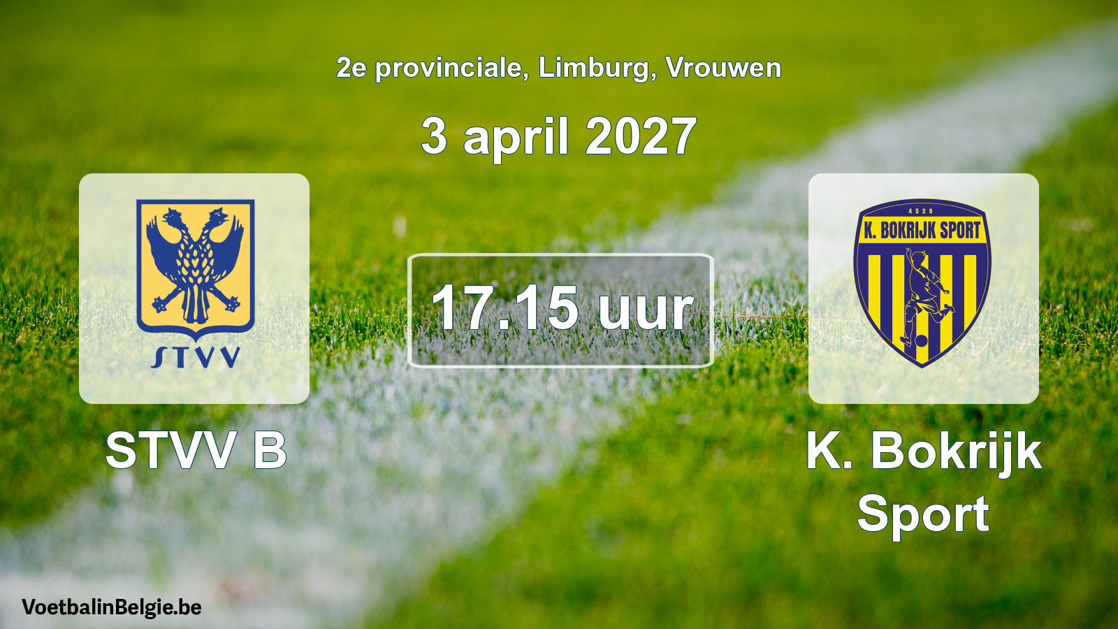 Geplande wedstrijd vrouwenvoetbal: STVV B - K. Bokrijk Sport (3 april 2027)