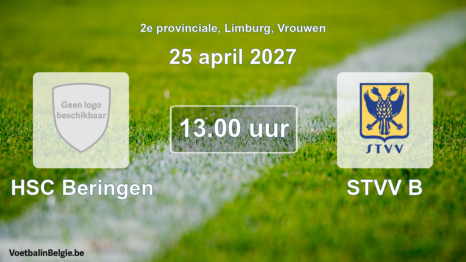 Geplande wedstrijd vrouwenvoetbal: HSC Beringen - STVV B (25 april 2027)