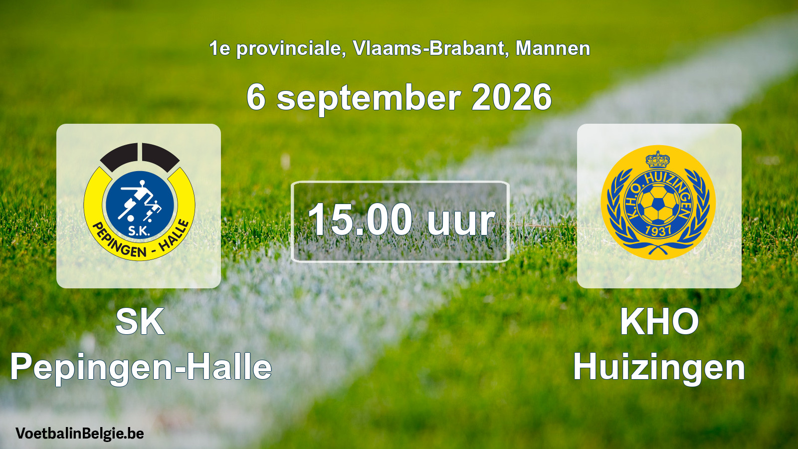 Geplande wedstrijd mannenvoetbal: SK Pepingen-Halle - KHO Huizingen (6 september 2026)