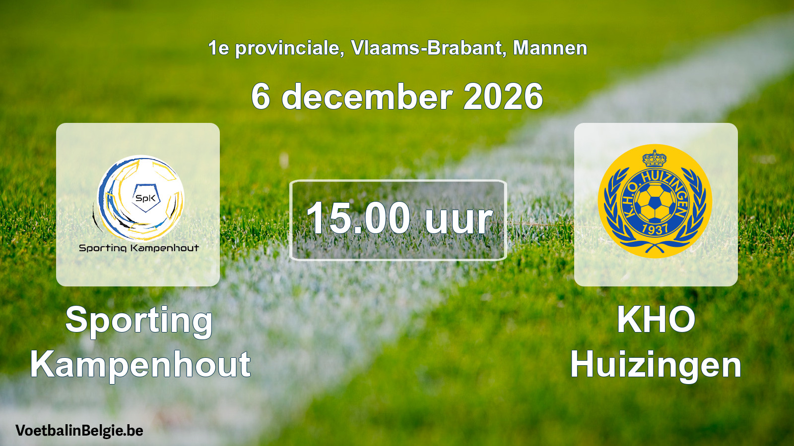 Geplantes Spiel männer-Fußball: Sporting Kampenhout - KHO Huizingen (6 Dezember 2026)