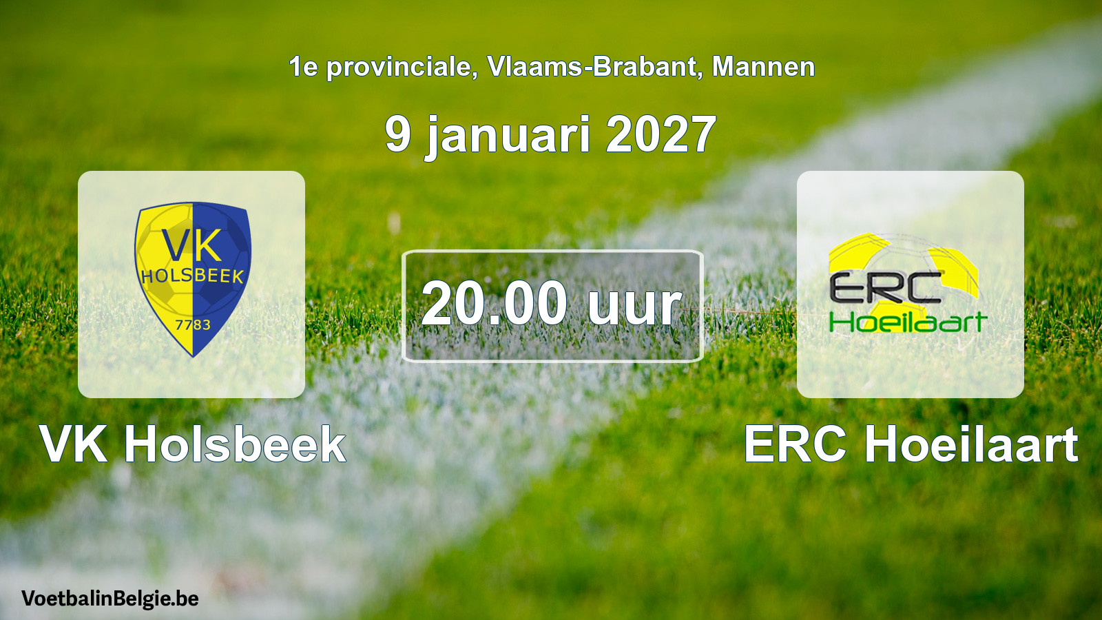 Geplande wedstrijd mannenvoetbal: VK Holsbeek - ERC Hoeilaart (9 januari 2027)