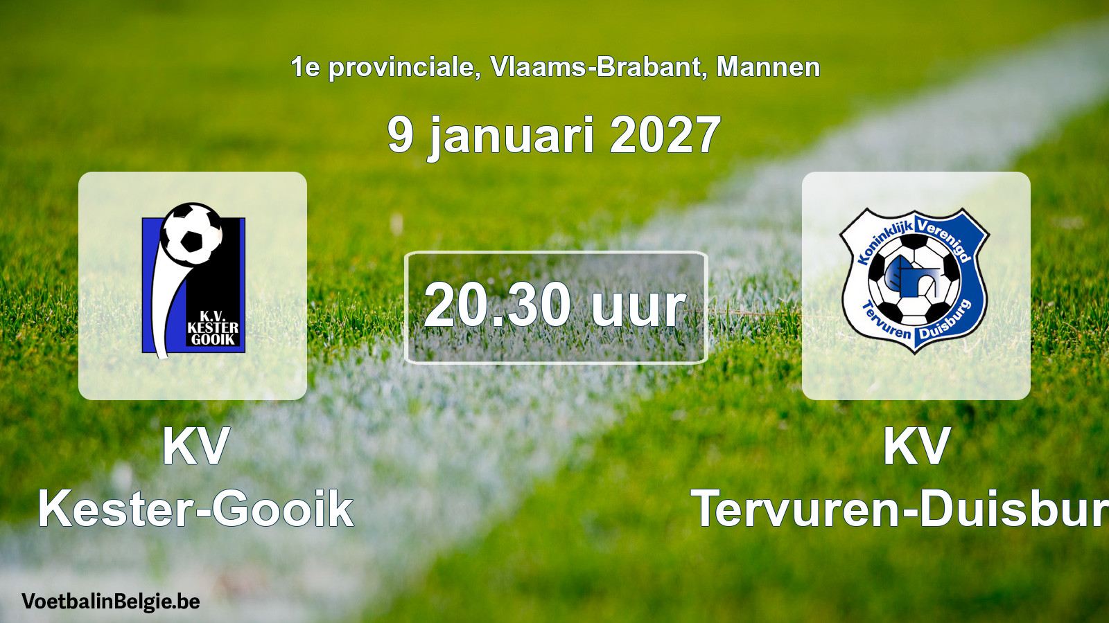 Geplantes Spiel männer-Fußball: KV Kester-Gooik - KV Tervuren-Duisburg (9 Januar 2027)