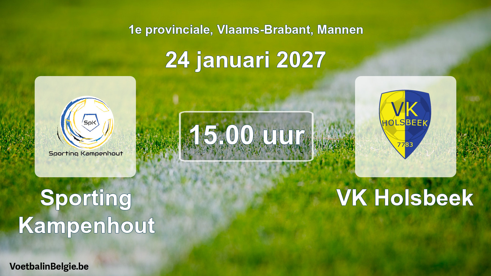 Geplantes Spiel männer-Fußball: Sporting Kampenhout - VK Holsbeek (24 Januar 2027)