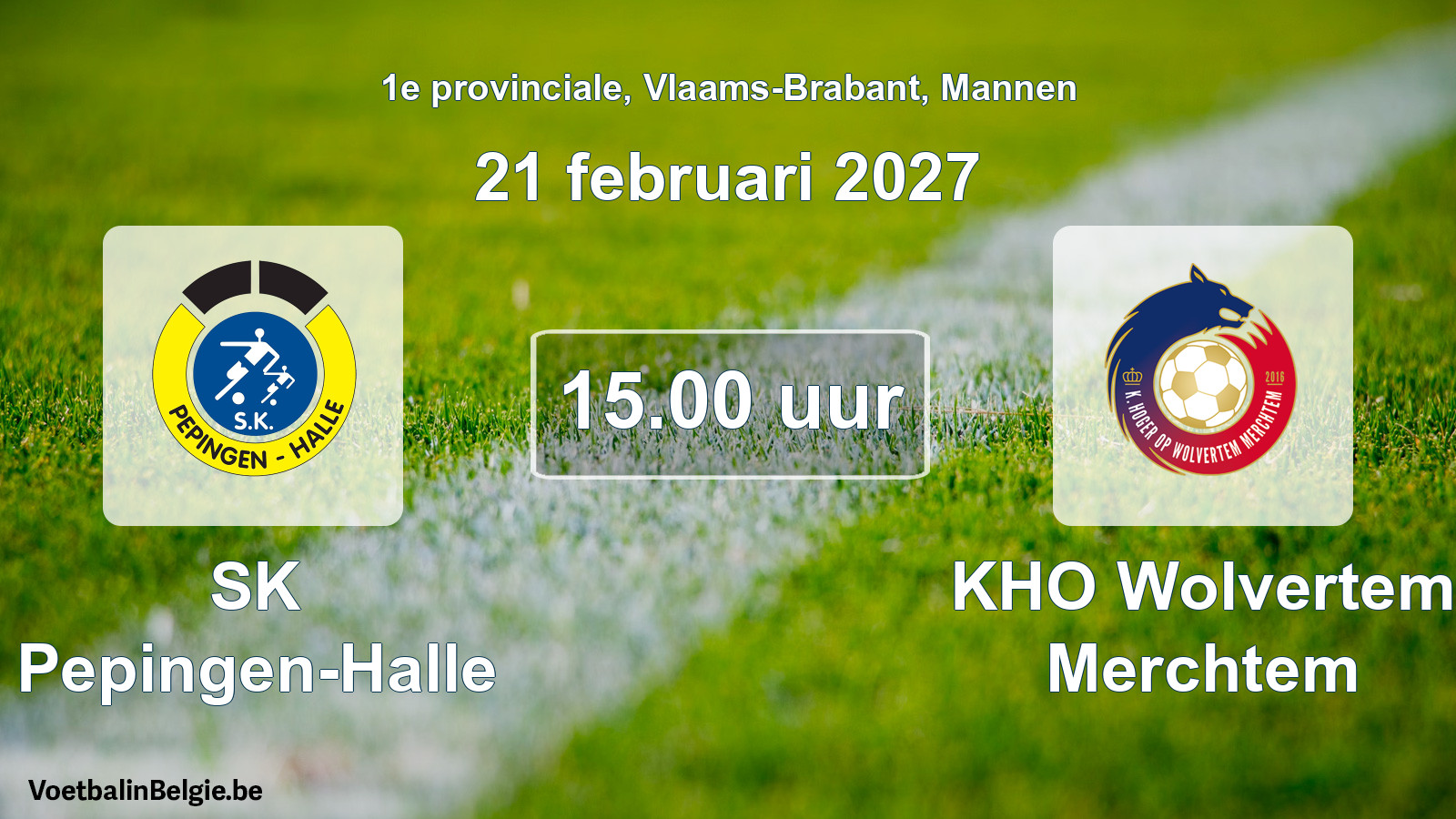 Geplande wedstrijd mannenvoetbal: SK Pepingen-Halle - KHO Wolvertem Merchtem (21 februari 2027)