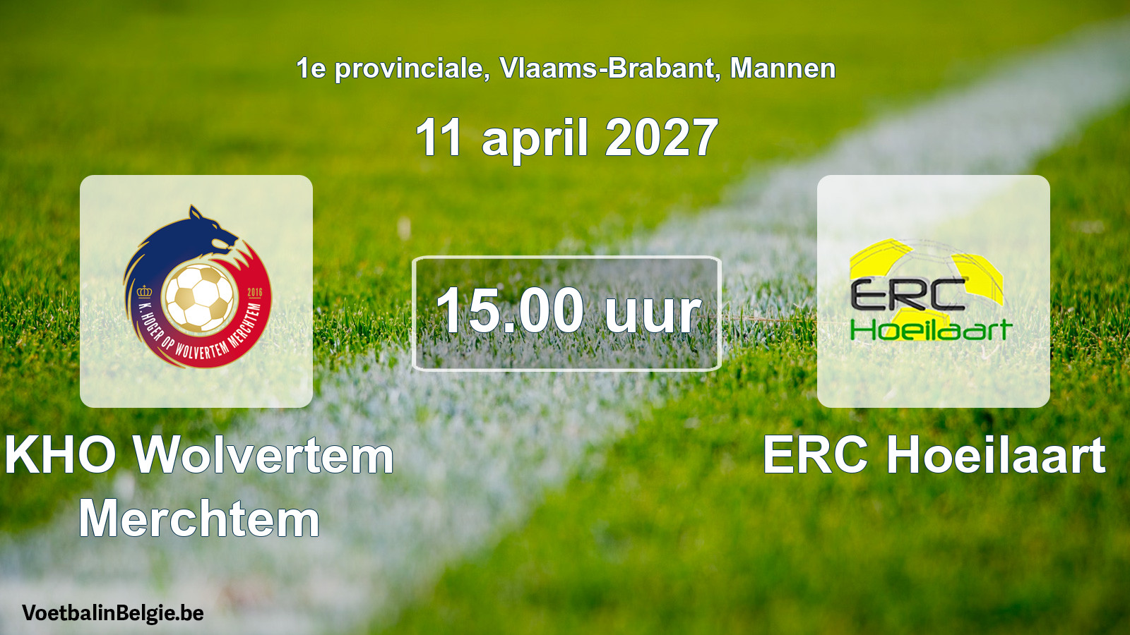 Geplande wedstrijd mannenvoetbal: KHO Wolvertem Merchtem - ERC Hoeilaart (11 april 2027)