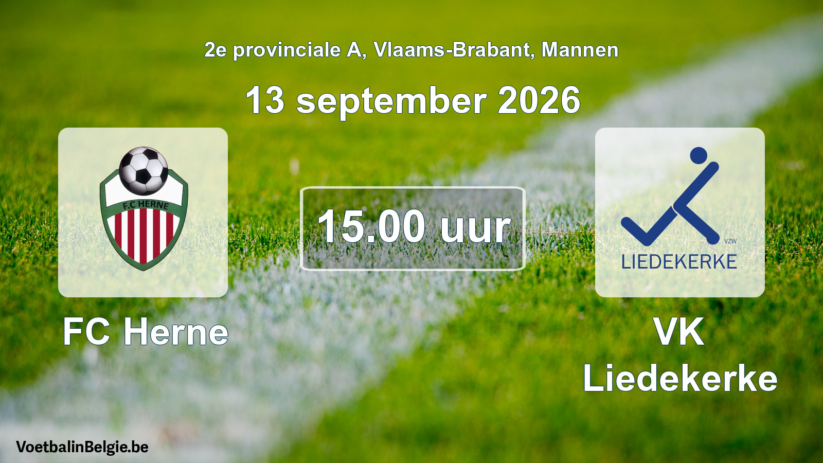 Geplande wedstrijd mannenvoetbal: FC Herne - VK Liedekerke (13 september 2026)