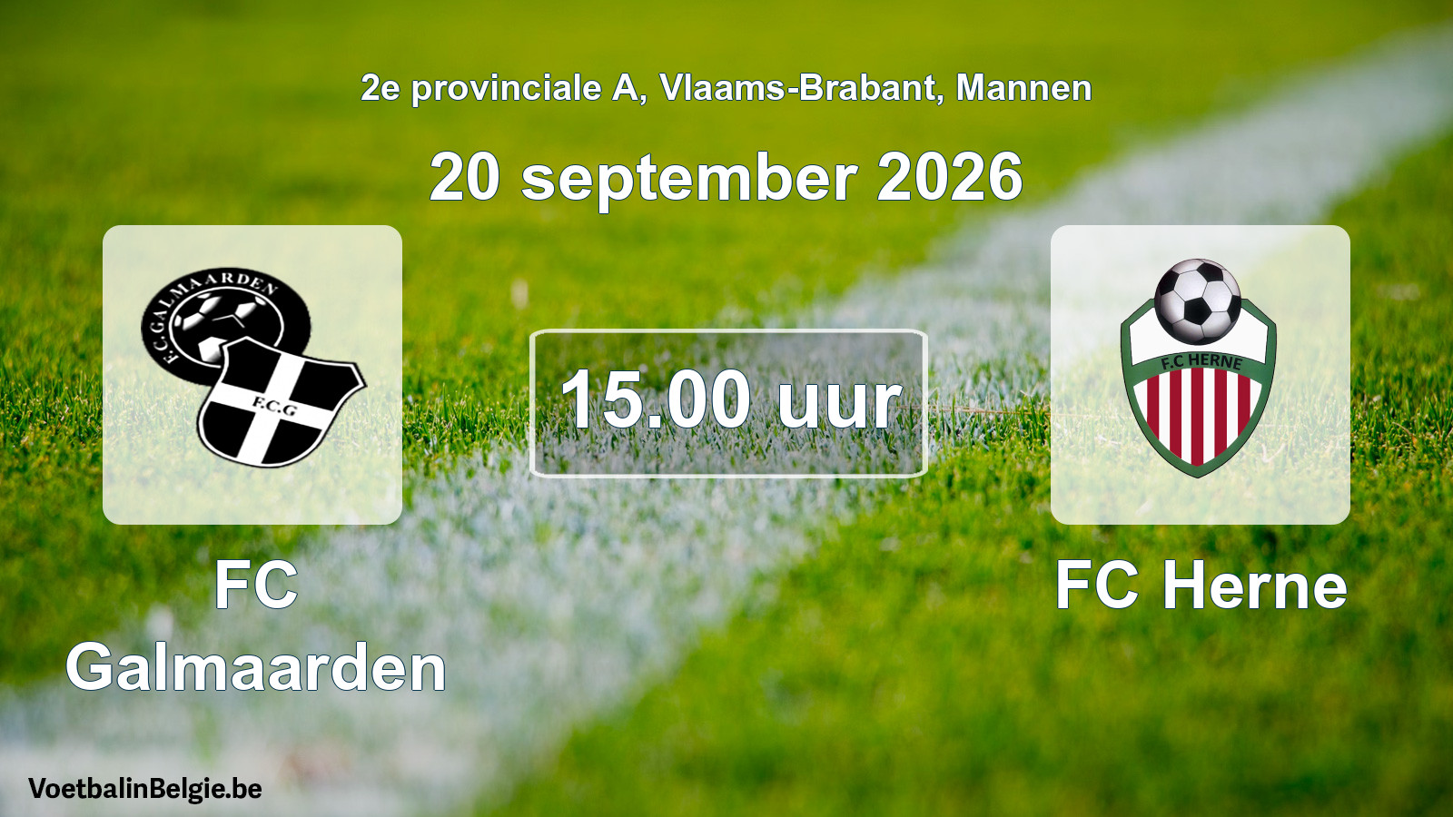 Geplande wedstrijd mannenvoetbal: FC Galmaarden - FC Herne (20 september 2026)