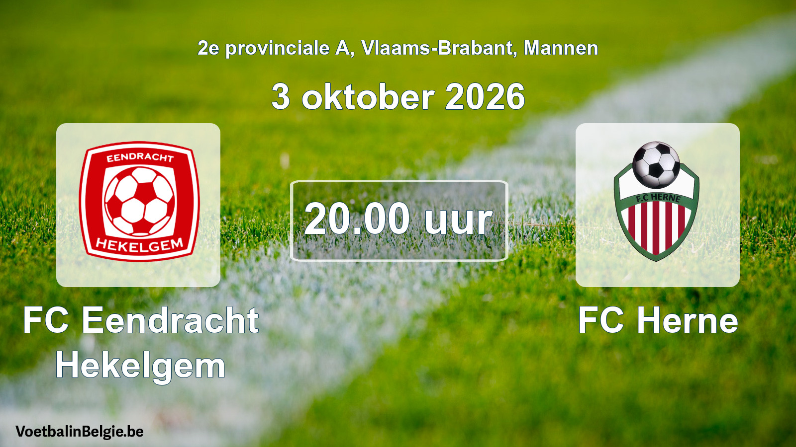 Geplande wedstrijd mannenvoetbal: FC Eendracht Hekelgem - FC Herne (3 oktober 2026)