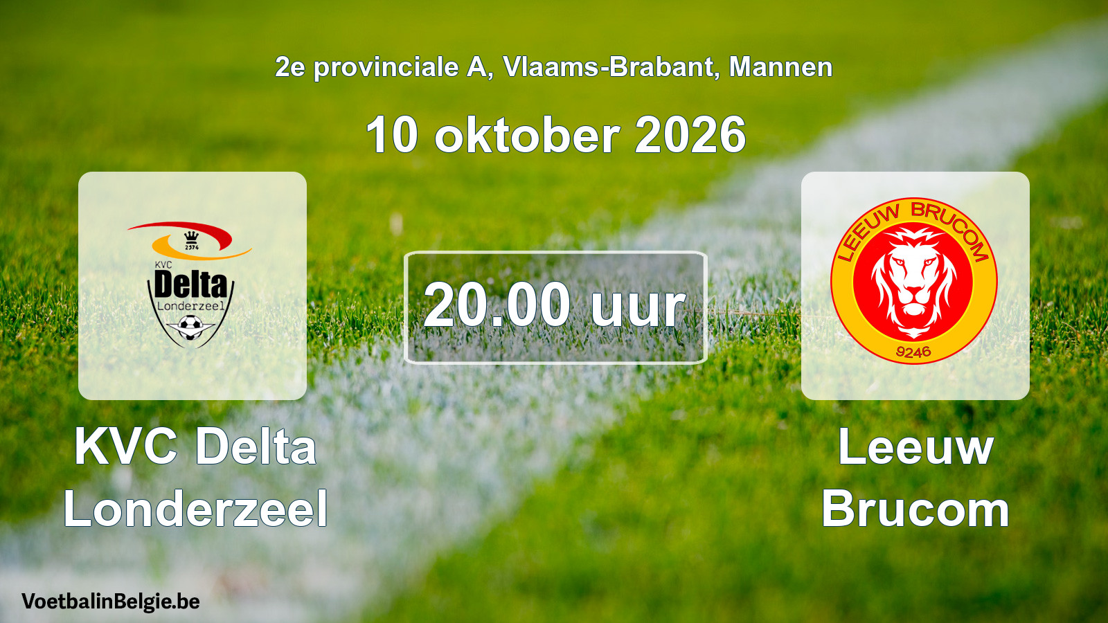 Geplande wedstrijd mannenvoetbal: KVC Delta Londerzeel - Leeuw Brucom (10 oktober 2026)