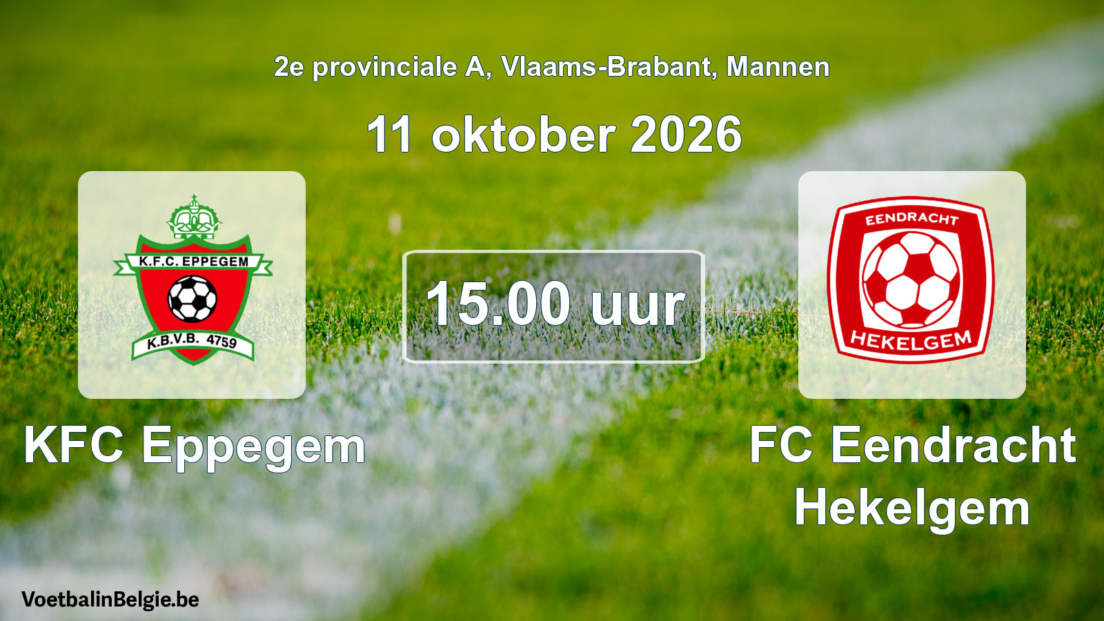 Geplande wedstrijd mannenvoetbal: KFC Eppegem - FC Eendracht Hekelgem (11 oktober 2026)