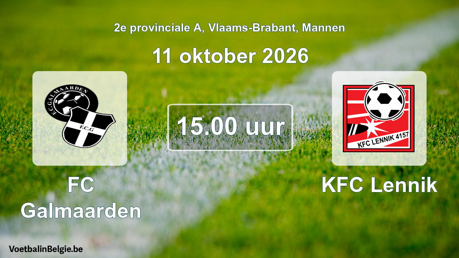 Geplande wedstrijd mannenvoetbal: FC Galmaarden - KFC Lennik (11 oktober 2026)