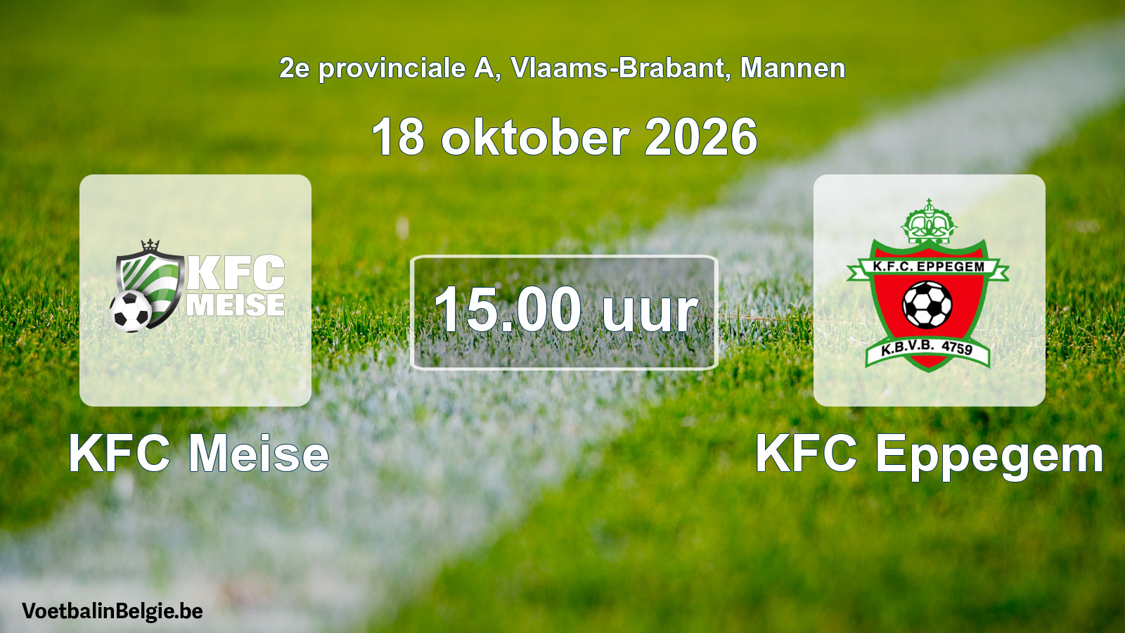 Geplande wedstrijd mannenvoetbal: KFC Meise - KFC Eppegem (18 oktober 2026)