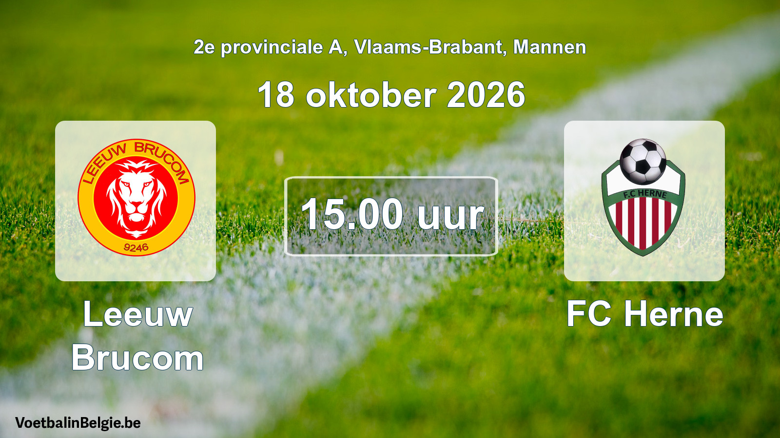 Geplande wedstrijd mannenvoetbal: Leeuw Brucom - FC Herne (18 oktober 2026)