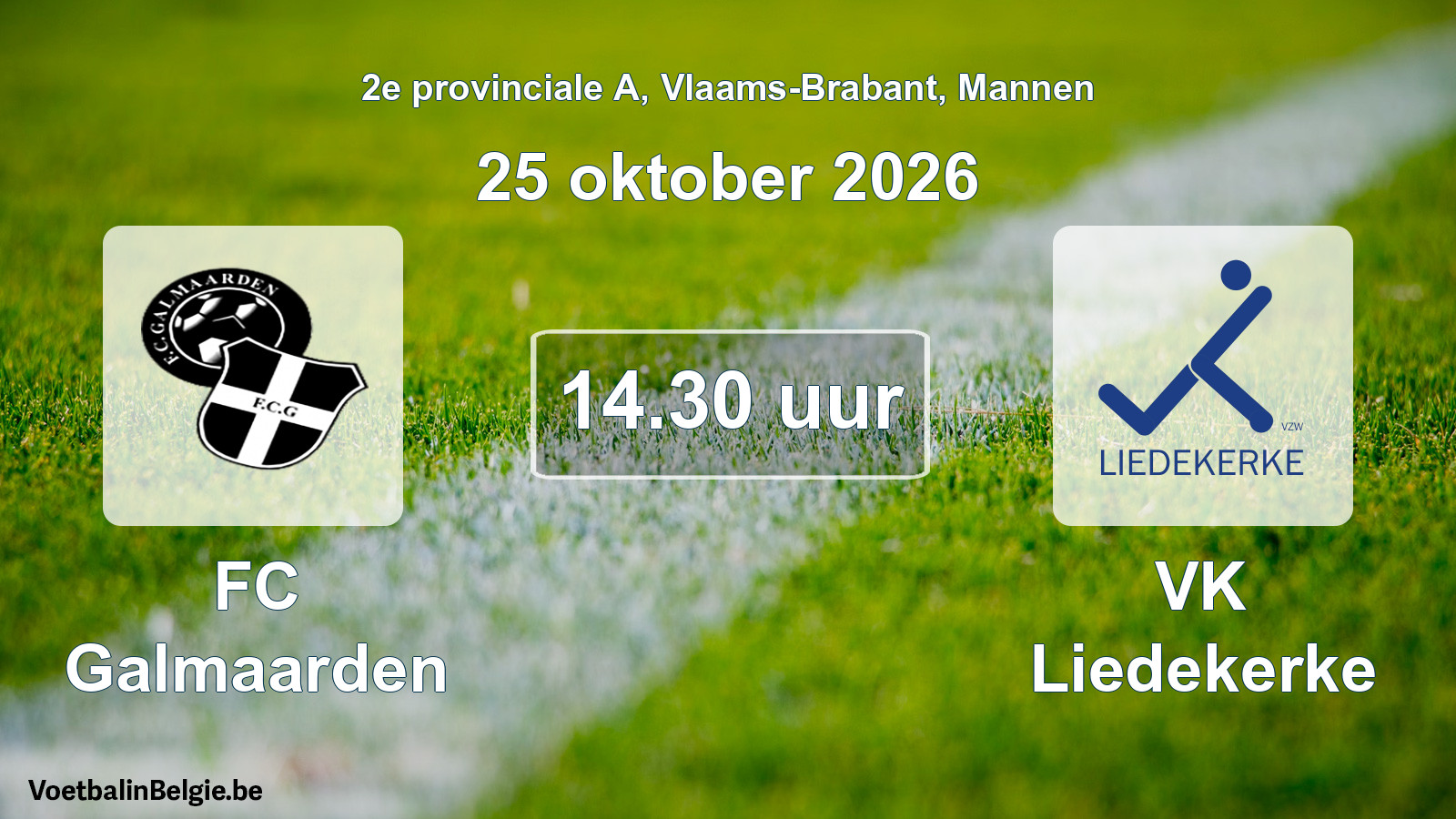 Geplande wedstrijd mannenvoetbal: FC Galmaarden - VK Liedekerke (25 oktober 2026)